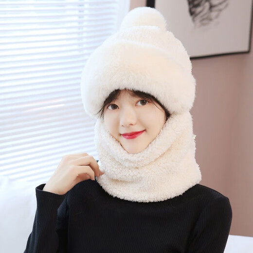 Antarctic hat winter for men and women, middle-aged and elderly people, warm mask, neck protection hat, neck scarf, integrated ear protection, woolen hat, women's knitted hat