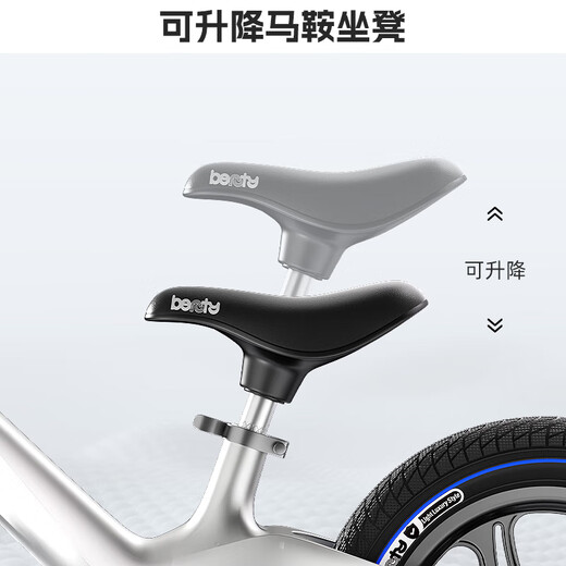巴比特儿童平衡车新款1一2一3一6岁无脚踏自行车宝宝滑行滑步车学步入门 太空银强塑轮+支架+护具+打气筒 12寸（适合2-6岁身高85-120cm）