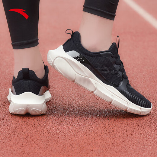 ANTA Men's Soft Soled Training Shoes Anti-Slip Running Shoes Indoor Hiking Shoes Men's Sports Shoes Breathable Running Shoes Black/White-3 40
