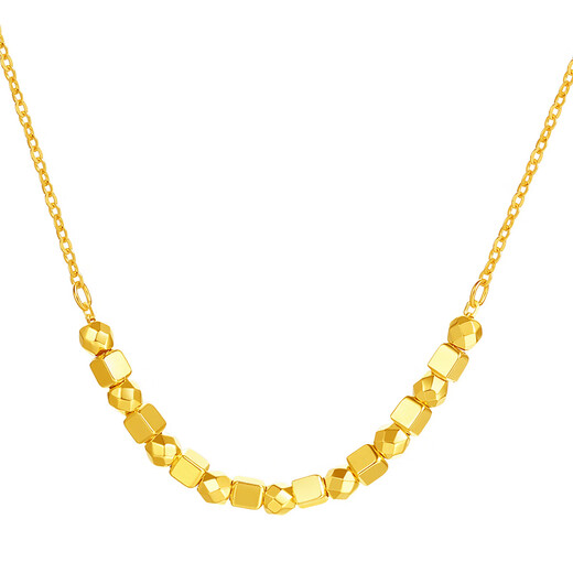 Saturday blessing 18K gold necklace women's geometric color gold necklace birthday gift C0612351 40+5cm