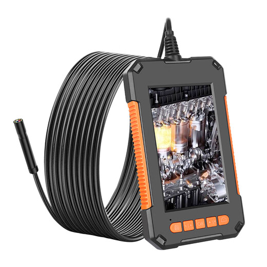 ZCF Industrial Endoscope HD Camera Car Maintenance Sewer Pipe Inspection Endoscope with Screen Photo Camera Waterproof and Oil-proof Detection Instrument Auto Repair Peep Mirror Probe P40-8mm-10 Meter Hard Wire-Orange 32G Memory Card