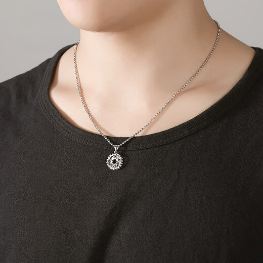 QIANSHU Platinum Pendant Boys Mechanical Gear PT950 Pendant Platinum Necklace Personalized Pendant Neck Ornament Single Pendant PT950 1.8-2.0g