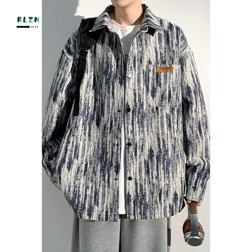 Rlzn grasta grasa de gran tamaño tinte tinte de sabor pequeño primavera y otoño más de gran tamaño marca de moda suelta y hermosa chaqueta estudiantil a001-j683 azul 4xl200-230jin [Jin equivale a 0.5 kg]