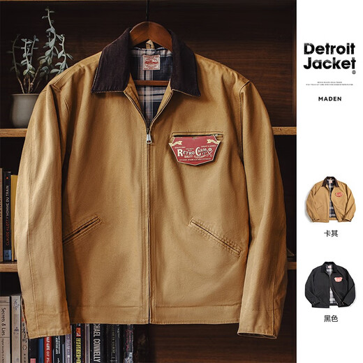 Madden Workwear Interestelar Detroit Hunting Chaqueta Spring J001 American Canvas Bane Style Lapel Jacket Khaki L