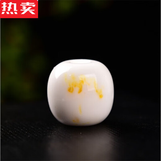 SNQP Russian beeswax single bead loose beads with bead accessories single amber white beeswax chicken oil yellow bead ancient porcelain white old type 10mm each