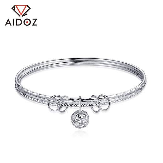 Aido Diamond pt950 platinum bracelet for women, platinum three lives and three generations wishing bead bracelet gift for wife, weight 12.26 grams, inner diameter 52mm