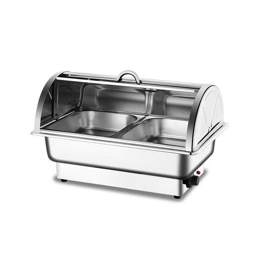 Stainless steel buffet stove insulation stove electric heating Buffy stove canteen hotel buffet insulation table dining table three compartments deepening 13 liters / transparent flip cover