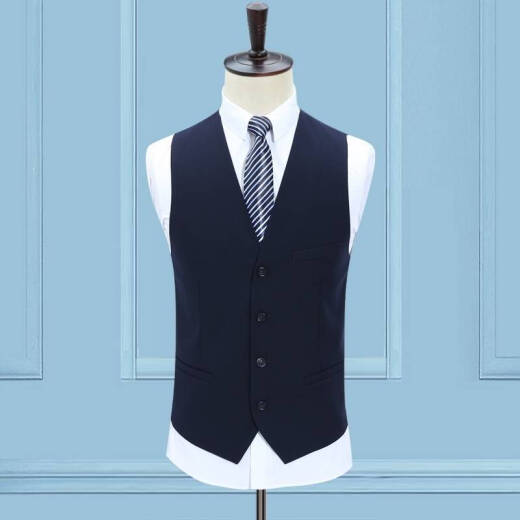 Qian Hong single-piece vest men's spring, autumn and winter vest slim Korean style suit vest business casual vest vest gray XL