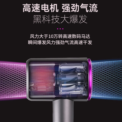 Dysendele 2025 new high-speed hair dryer household silent negative ions high power does not hurt hair strong wind quick-drying hair care portable hair dryer hotel girlfriend gray 2400W upgraded version 2 billion negative ions