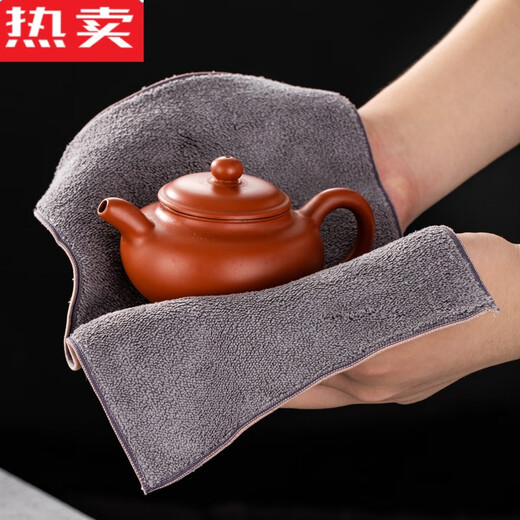 Tuojin Kung Fu Geschirrtuch Tee Tuch verdickte wasserabsorbierende Farbmalerei Zen Tee-Handtuch Tischdecke Tee Graues Lufttuch 3519
