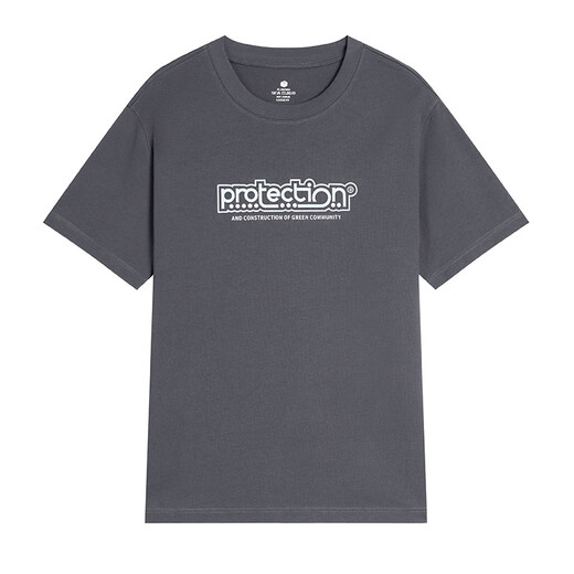 JD.com [heavy print] T-shirt men's short-sleeved men's T-shirt PROTECTION dark gray L