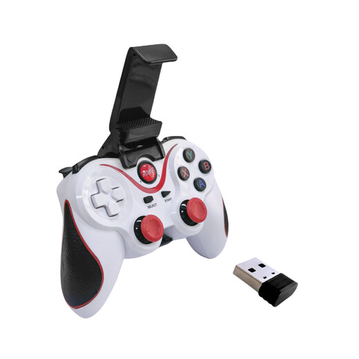 AIRWORLD Mobile Wireless Bluetooth Game Controller Directly Connected to Android IOS Apple System Mobile Game King of Glory Chicken Controller White X3 Controller + USB Receiver (Bracket Included)