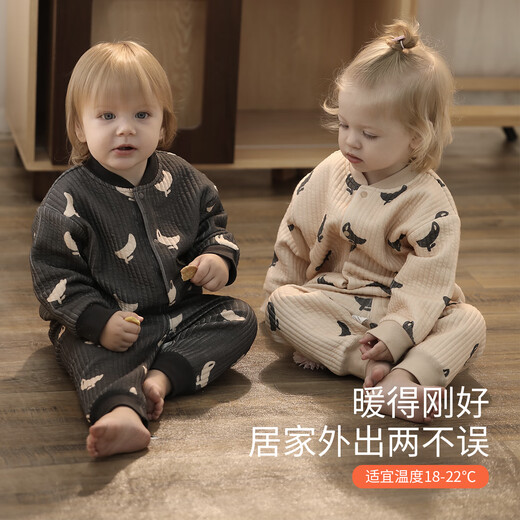 巴厘小猪宝宝外套初冬夹丝棉保暖婴幼儿上衣男女童冬装加厚秋季儿童开衫 花朵小狗 110 cm