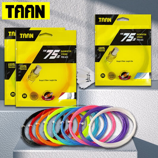 Taiang (TAAN) Corde de badminton Taiang corde de badminton corde de raquette de badminton élastique ensachée TB75s résistante à 75 cordes vert