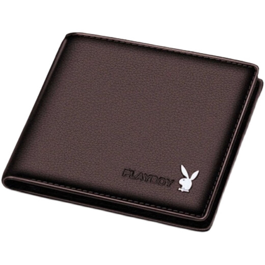 
Playboy wallet men's wallet versatile wallet horizontal trendy short card slot long simple texture exquisite hardware short black