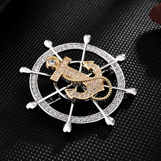 Crystal Brooch Men's Suit Corsage Business Casual Brooch Coat Jacket Shirt Lapel Pin Birthday Gift