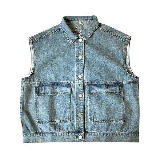 
RONGXITU sleeveless vest workwear denim vest girlfriend girl punk student punk loose style internet celebrity horse clip jacket trend 0703 9901# blue [collect priority shipment] S recommended 80-100Jin [Jin equals 0.5 kg]