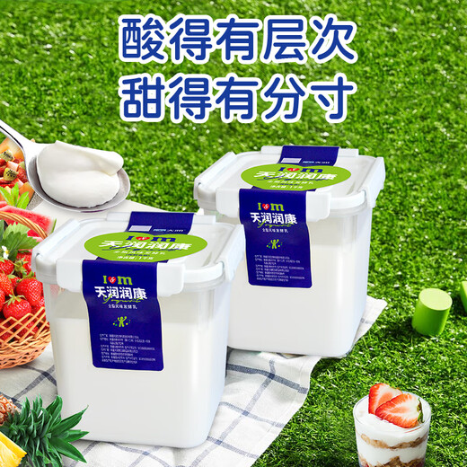 Other Tianrun Xinjiang Runkang square barrel yogurt 1KG*2 barrels multi-flavor original flavor 1 barrel + sugar substitute 1 barrel