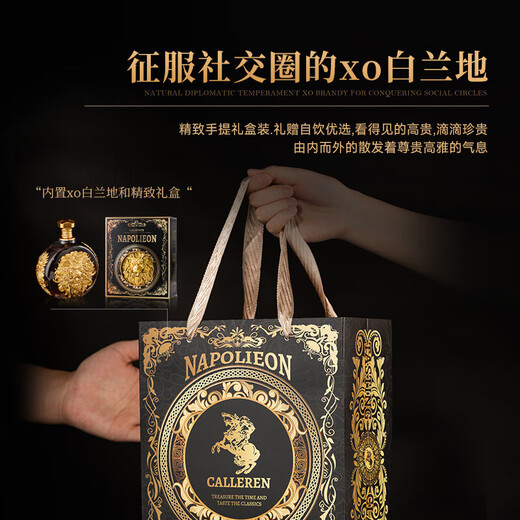 路易马西尼法国进口洋酒卡勒伦狮王XO白兰地40°烈酒原酒进口礼盒2000ml