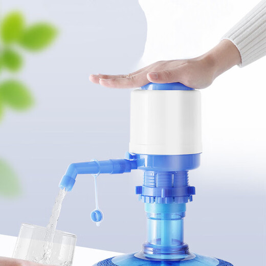 Baidilai hand-operated water pump barreled pure water barrel manual water pump water dispenser household barreled water pressure equipment blue and white upgraded model with water stop valve