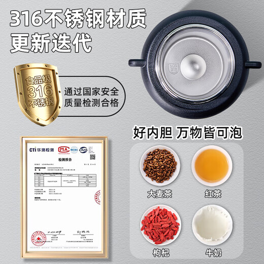 Private Good Product Thermos Cup Large Capacity Ton Ton Men's 316 Stainless Steel Students and Children's Sports Big Belly Water Cup Pot White 1000ml (Straw + Direct Drink + Strap)