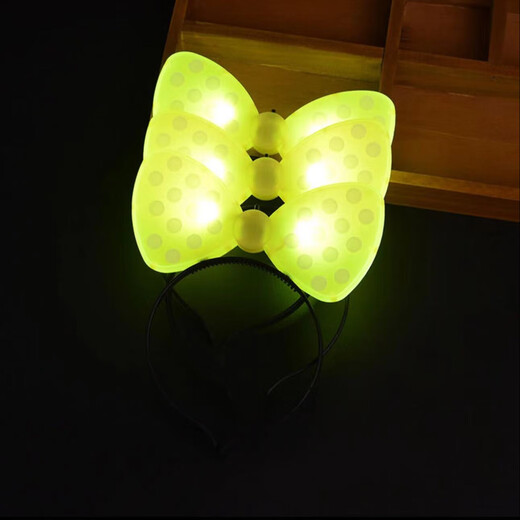 Jieyi five-pointed star crown bow yellow headband hair performance concert props children's performance luminous headband headband yellow bow black edge headband one pack