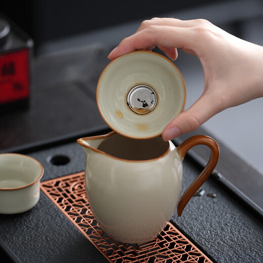 Chayan Kungfu tea set complete set Ru kiln tea set tea tray set tea table teapot household tea making set 12-piece set