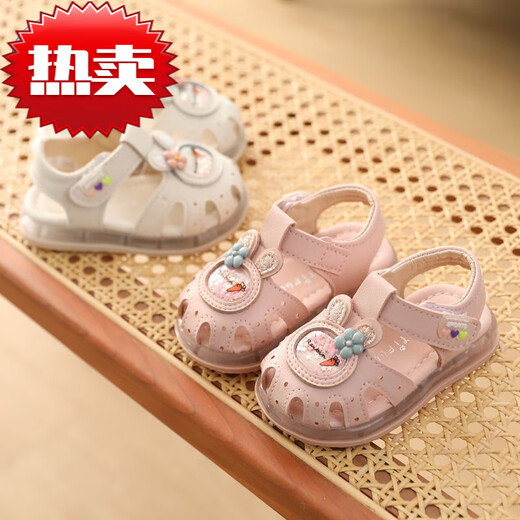 Didi.Ni HEYDIDY new Baotou soft sole non-slip girls baby sandals 0-2 years old 1 summer 3 baby toddler 4 princess 6-18 months lotus color 202 sandals inner length 14.5cm 23 size