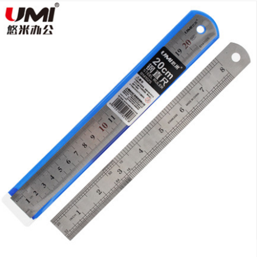 悠米 不锈钢直尺绘图工具创意学生文具 30CM款（B14103S）/2把价