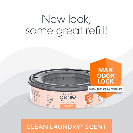 Diaper Genie Newborn Diaper Bags 270 pieces, 8 packs, fresh laundry fragrance, anti-odor lock