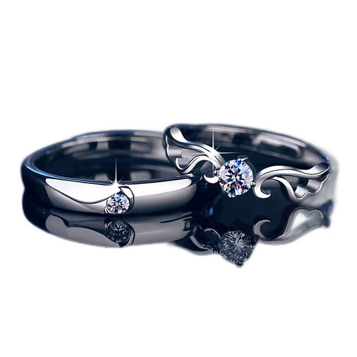 EothPT950 Platinum Moissanite Diamond Couple Ring Girls Pair Rings Live Qixi Valentine's Day Gift for Girlfriend (Male and Female Pair) PT950 Platinum Ring + Certificate