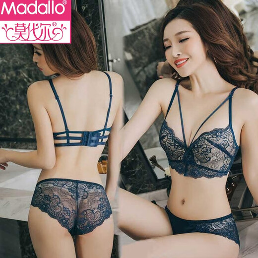 Modal Sexy Lace Beautiful Back Red Zodiac Year Underwear Set Women's Push-Up Breast-Horse Year of the Horse Wireless Bra Dark Green Gift Box L 36/80AB Medium Thick