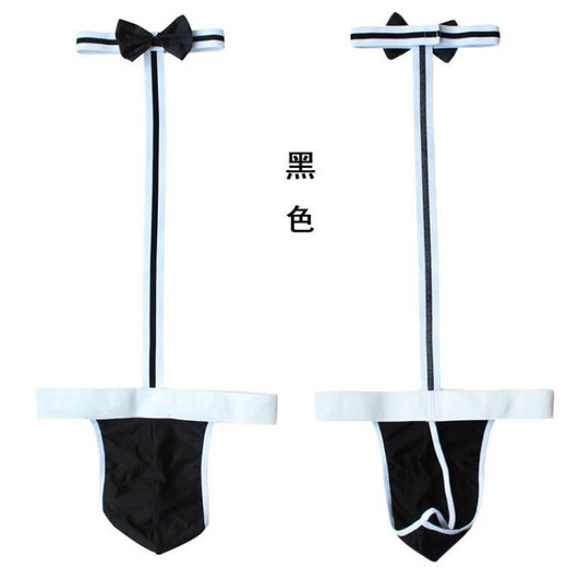 Men's sexy underwear thong passionate buttocks free from sexy passionate gay GAY physiological teasing on the bed black underwear + mini extended cover Baile One size 2.1-3.2 feet