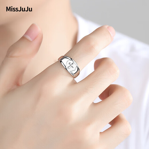 Miss JuJu pt950 platinum ring men's platinum cross ring personalized live ring adjustable weight 7.10g + certificate included