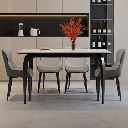 Full support solid wood base Inno slate dining table and chair combination 2025 new home small apartment living room dining table single dining table Inno slate + full support base 120x70x76