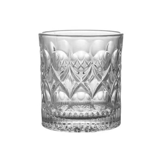 Whiskey glass, foreign wine glass, home retro carved glass beer glass, water glass, juice glass, spirits cup set, engraved glass 300ml enhanced upgrade, single pack