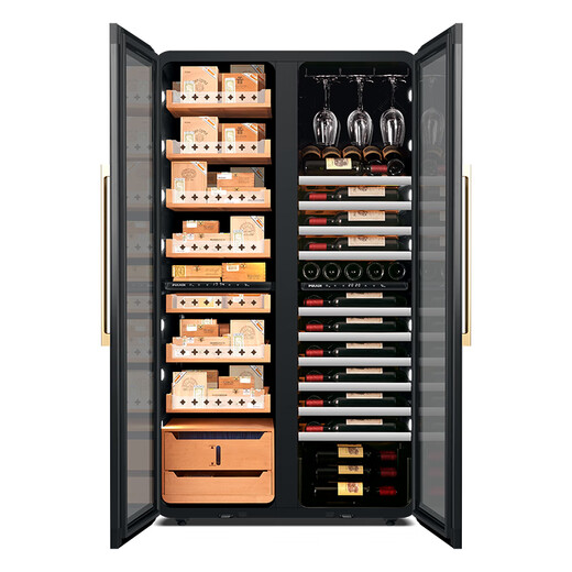 PULADI cigar cabinet constant temperature and humidity compressor humidification cigar cabinet intelligent temperature control and humidity control WIFI black 483L