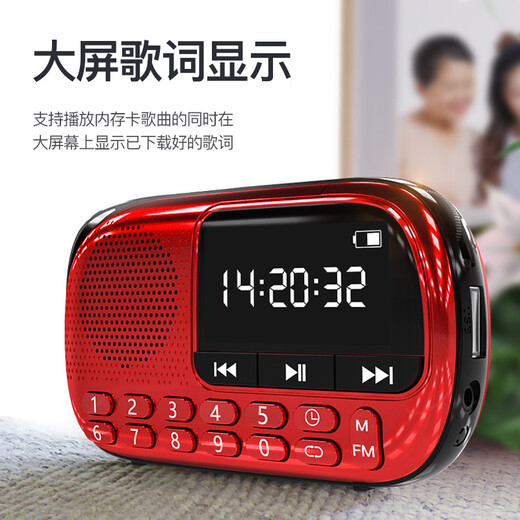 SAST V90 Rose Gold Deluxe Edition Radio Elderly Rechargeable Card Mini Speaker Portable MP3 Walkman 16G Memory Card Set