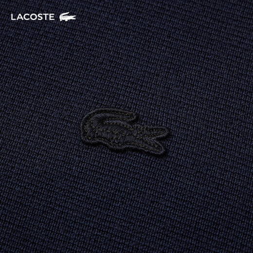 LACOSTE法国鳄鱼男装可外穿纯色羊毛衫针织衫拉链立领外套|AH1955 166/藏青色 常规 S 3