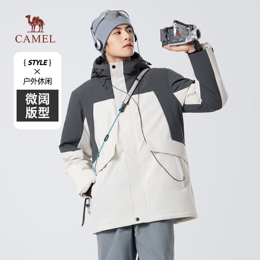 骆驼（CAMEL）男装羽绒服工装外套城市轻户外秋冬防泼水防风面包服M34CAKI687