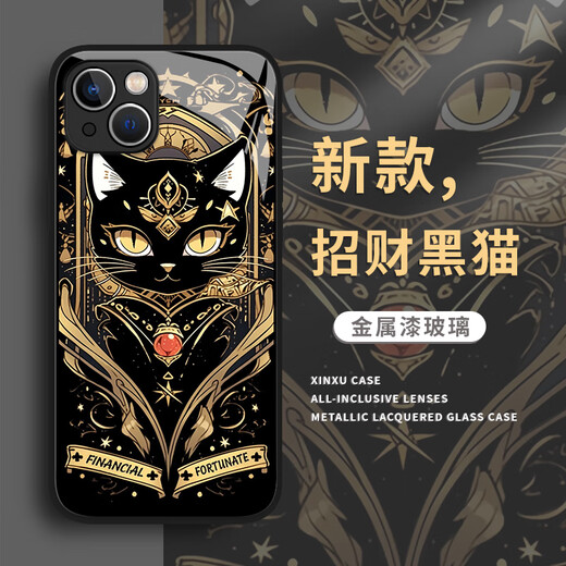 铂礼黑猫手机壳适用vivox100感iQOO12玻璃neo9网红8se全包vivo防摔x80 11972-液态玻璃-质感黑 vivoX100