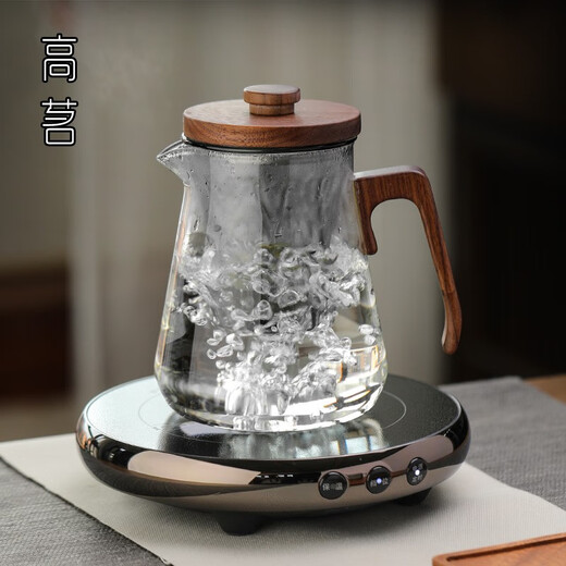 Gaoming ultra-thin electric ceramic stove tea stove silent small new ancient tea stove glass teapot set household tea set Shiyuan stove + Xiaoyao pot 400ml