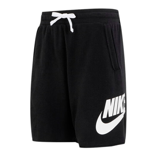 Nike (NIKE) shorts men's pants 2025 summer knitted sports pants breathable casual style running loose basketball lace-up trousers cotton breathable/loose DX0503-010 black M Recommended 120-130Jin [Jin equals 0.5 kg]