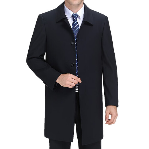 Pierre Cardin mid-length windbreaker for men, autumn and winter new large size men's business casual windbreaker jacket brand men's dad (812 styles) dark gray XL 180 size - suitable for weight 145-160Jin Jin is equal to 0.5 kg