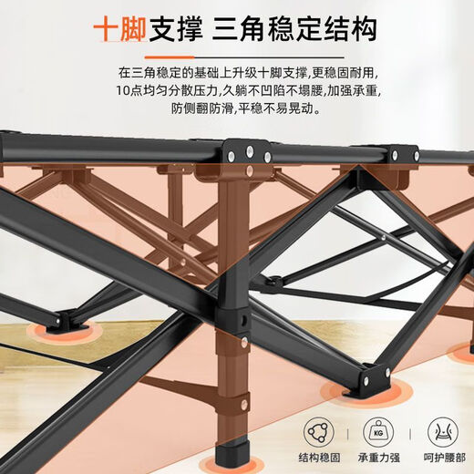折叠人床室午休折叠家用便携午睡陪护行军床简易 圆管15867