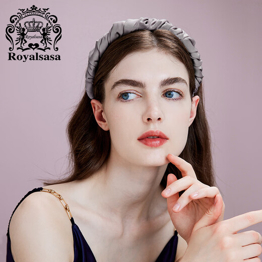 Royal sasa royal salsa hair accessories Korean retro headband headwear high-end silky satin pleated wrapped headband hairpin
