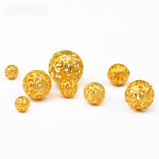 Feiyu Fat Donglai same style 18K gold loose beads 18k ancient method hollow phoenix tail beads ball separated beads handmade diy hand beads running quantity 4mm/piece (F364)