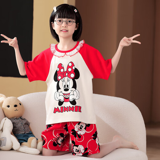 
Manido Summer Children's Kulomi Pajamas Thin Cartoon Set Little Girl Pure Cotton Short Sleeve Girls Home Cotton M6636 Women [Double Short] 100cm 8 size recommended 100-105cm