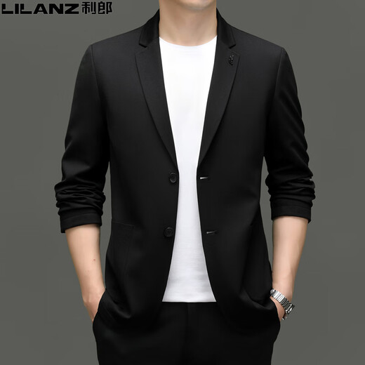 
Lilang men's suit spring and autumn new style of middle-aged and young men's high-end business casual casual clothes single small suit jacket Navy blue [ZL12398] 185/2XL [150-165Jin [Jin equals 0.5 kg]]