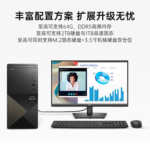 Dell (Dell) erreicht 3030 Desktop-Computer [2024 Core der 14. Generation] Commercial Office Drawing Programming Design Host i5-14400 16G 512G Solid State Custom GTX1050TI-4G